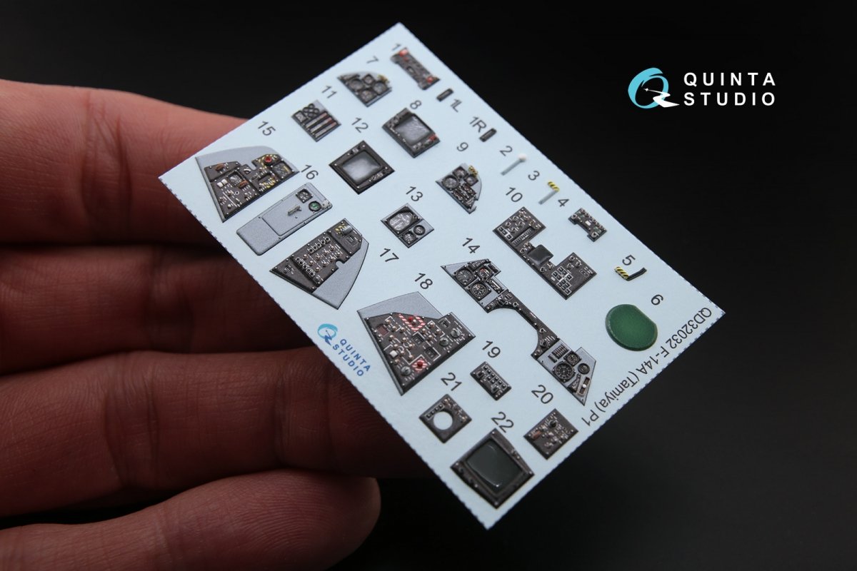 Quinta Studio QD32032 F-14A 3D-Printed &amp;amp; coloured Interior on decal paper (for Tamiya kit) 1/32 – imagen 3