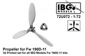 IBG 72U072 Propeller for Fw 190D-11 3d Printed set for all IBG Models Fw 190D-11 kits 1/72