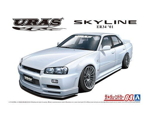 Aoshima 05534 URAS ER34 Skyline Type-R &amp;#39;01 (Nissan) 1/24