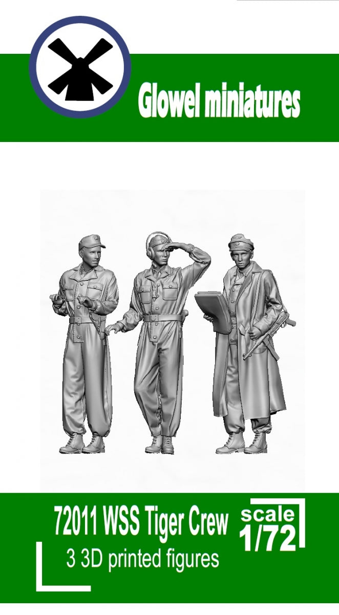 Glowel Miniatures 72011 WSS Tiger crew (3 Figures, 3D Printed) 1/72
