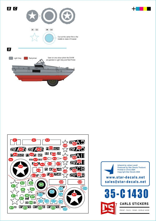 Star Decals 35-C1430 J-Day DUKW + SEEP. Amphibiens britanniques n° 2. 297e compagnie (GT) RASC et groupe de plage. Échelle 1/35  – image 3