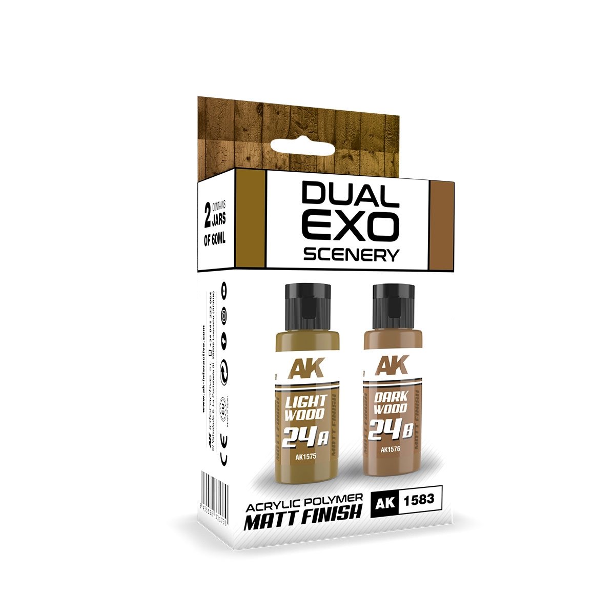 AK Interactive AK1583 DUAL EXO SCENERY SET 24 – 24A LIGHT WOOD &amp; 24B DARK WOOD