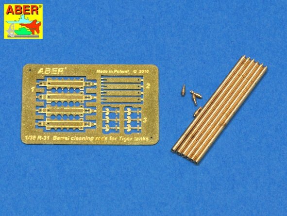 Aber R-31 Barrel cleaning rods with brackets for Tiger I & King Tiger 1/35