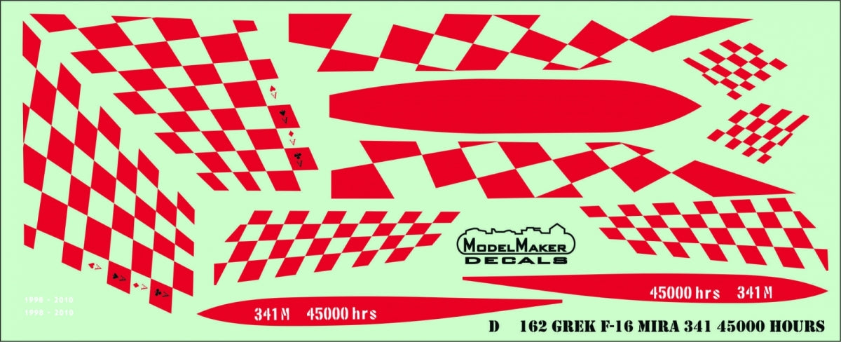 ModelMaker Decals D48162 Greek F-16 341 Mira 45000 Hours 1/48 – zdjęcie 2