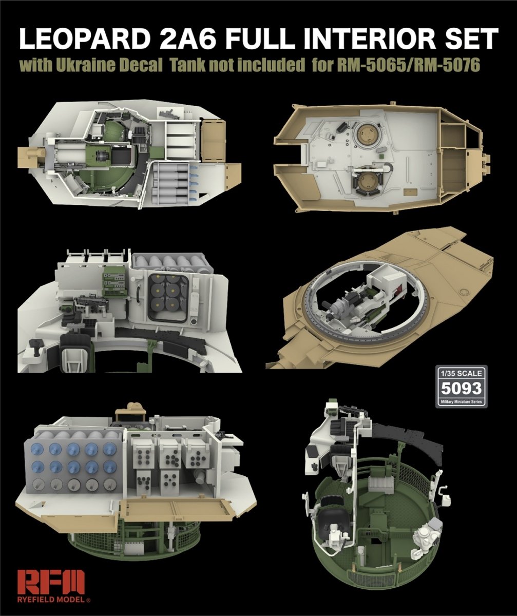 Rye Field Model 5093 LEOPARD 2A6 FULL INTERIOR SET 1/35 – immagine 2