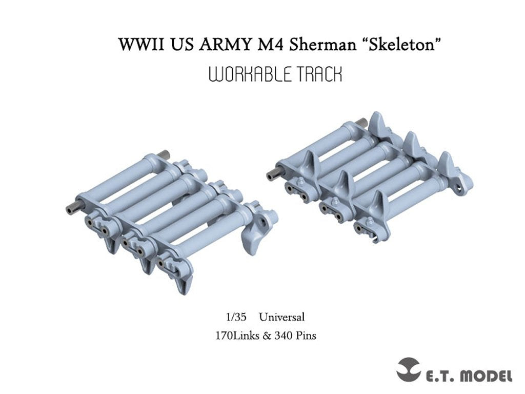 ET Model P35-091 WWII US ARMY M4 Sherman"Skeleton" Workable Track (3D Printed) 1/35