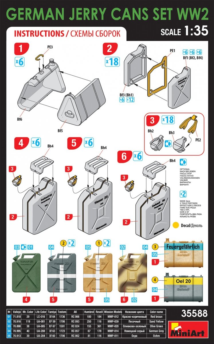MiniArt 35588 German Jerry Can Set WWII 1/35 – immagine 3