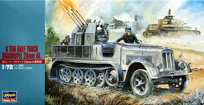 Hasegawa MT14 8TON HALF TRACK QUADRUPLE 20mm AA. (1/72) 