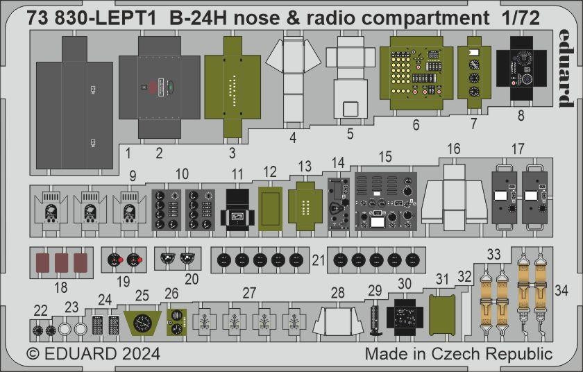 Eduard 73830 B-24H nose radio compartment AIRFIX 1/72