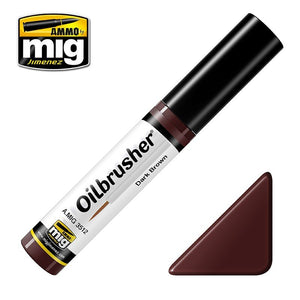 AMMO de Mig Jimenez 3512 Oilbrusher MARRON FONCÉ - peinture à l&amp;#39;huile avec pinceau