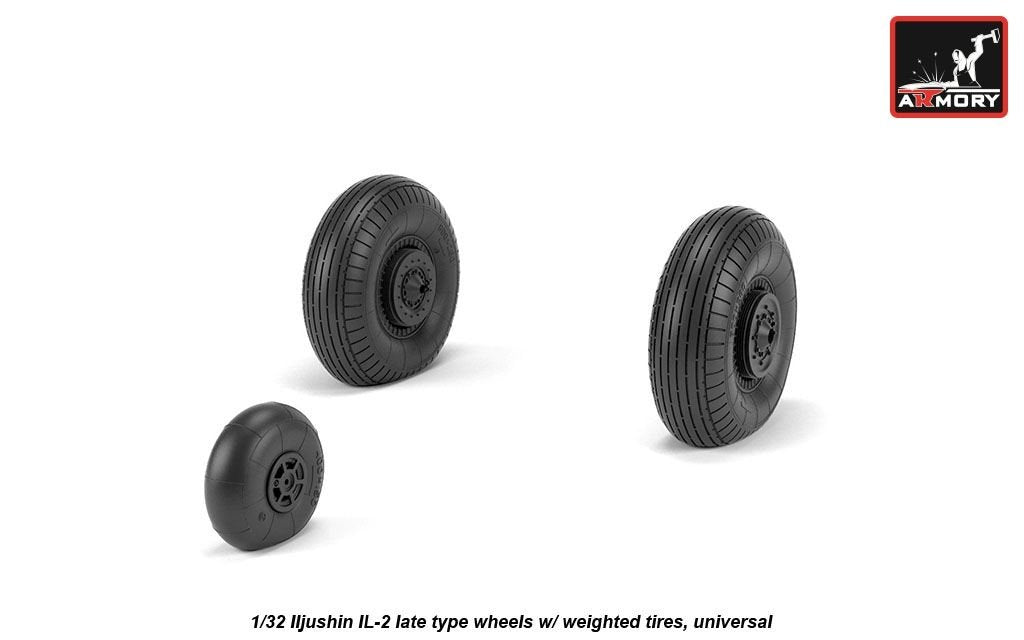 Armory Models AW32016 Iljushin IL-2 Bark late type wheels w/ weighted tires 1/32 – image 4