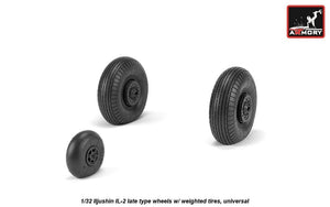 Armory Models AW32016 Iljushin IL-2 Bark late type wheels w/ weighted tires 1/32 – image 4