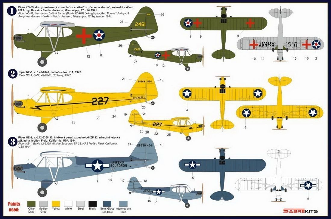 SabreKits SBK4001 Piper J-3 Cub in US Service 1/48 – Bild 2