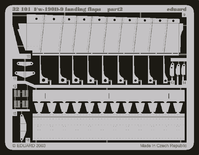 Eduard 32101 Fw 190D-9 landing flaps 1/32 HASEGAWA – zdjęcie 2