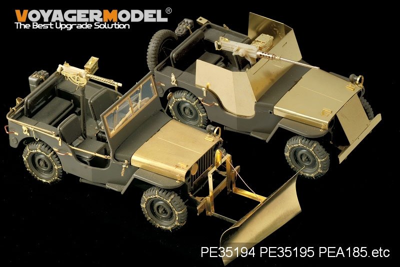 Voyager Model PEA185 WWII U.S. Jeep Willys MB snow plow w/ tyre chains (For TAMIYA /ITALIAN) 1/35 – immagine 2