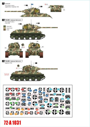 Star Decals 72-A1031 Finnish Tanks in WW2 # 3. T-34 m/1941, T-34 m/1943 and T34/85 1/72 – Bild 2