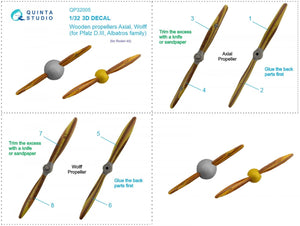 Quinta Studio QP32005 Wooden propellers Axial Wolff (Roden) 1/32 – Bild 8