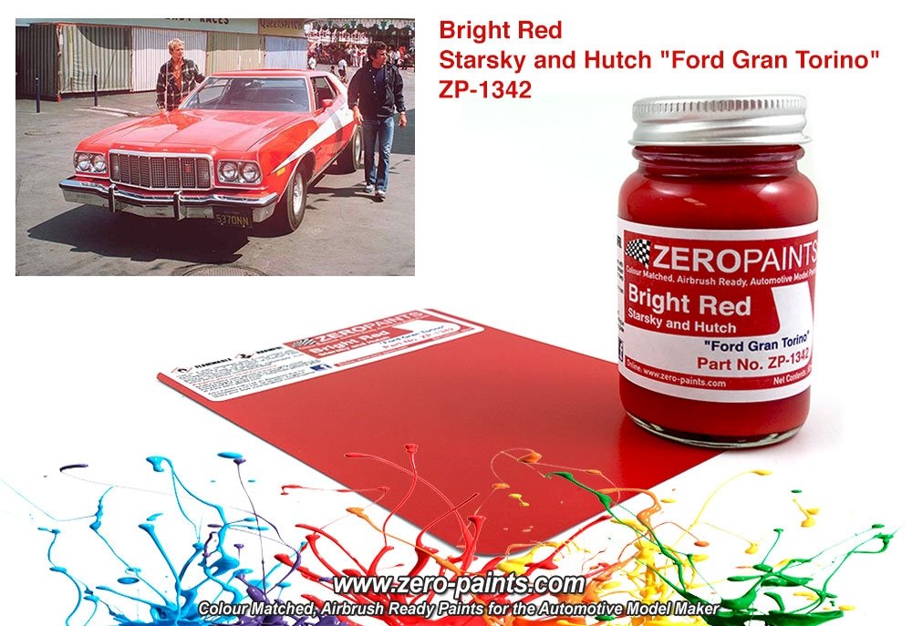 Peinture rouge vif Zero Paints ZP-1342 Starsky et Hutch « Ford Gran Torino » 60 ml
