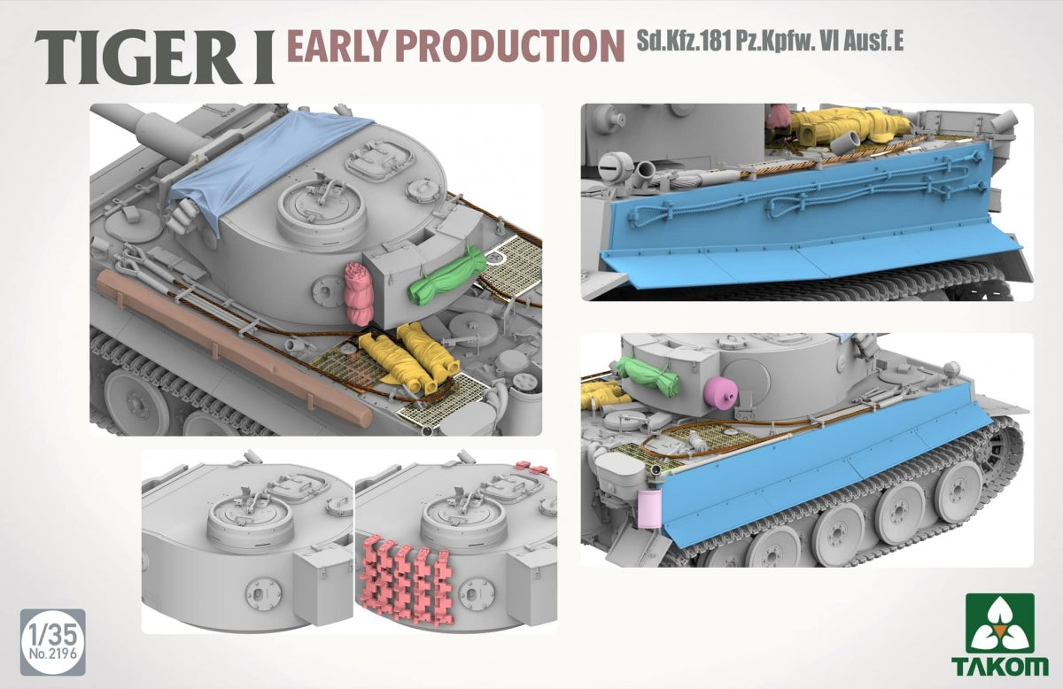 Takom 2196 TIGER I EARLY-PRODUCTION Sd.Kfz.181 Pz.Kpfw.VI Ausf.E 1/35 – image 6