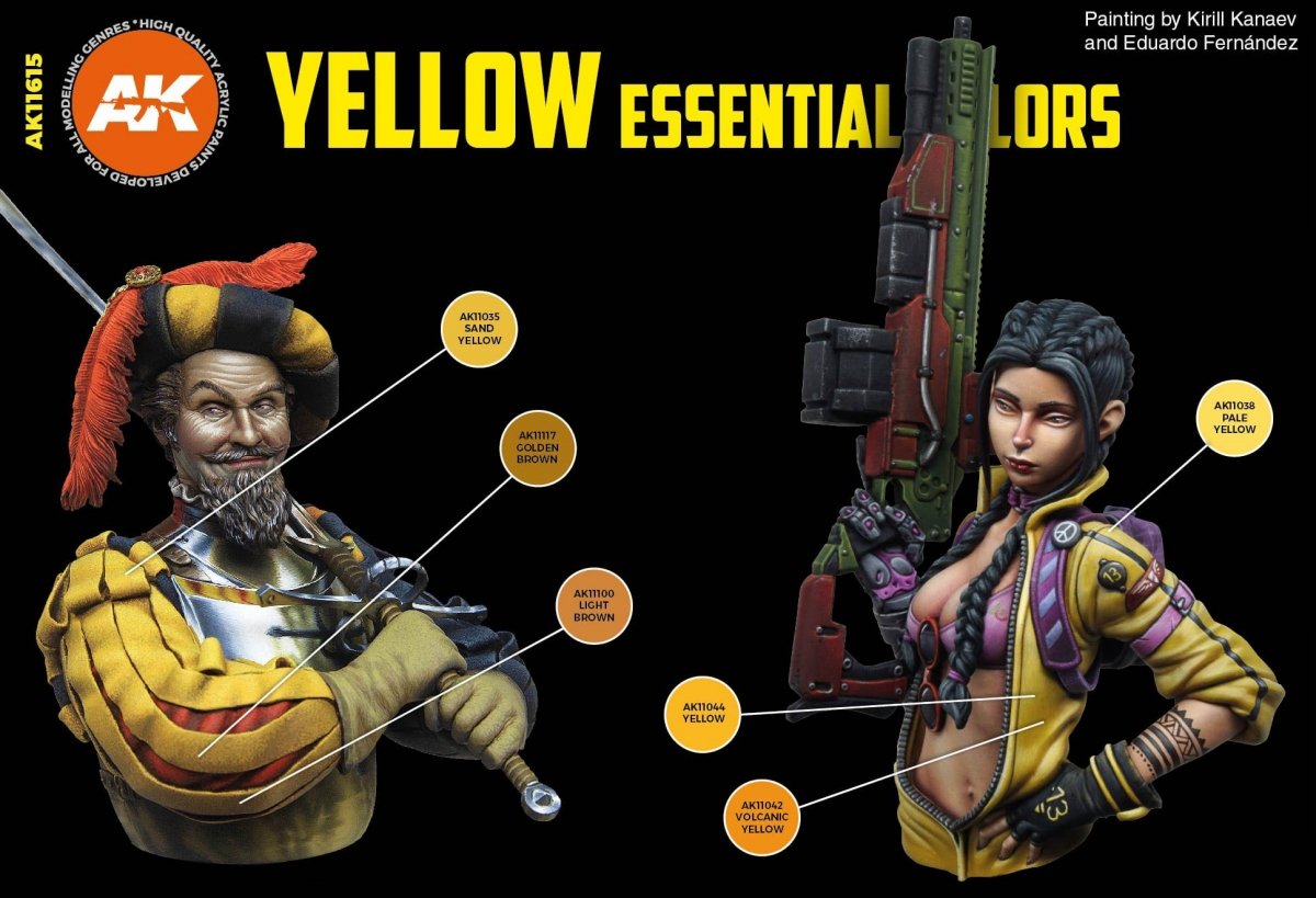 AK Interactive AK11615 YELLOW ESSENTIAL COLORS 3GEN SET 6x17 ml – imagen 3