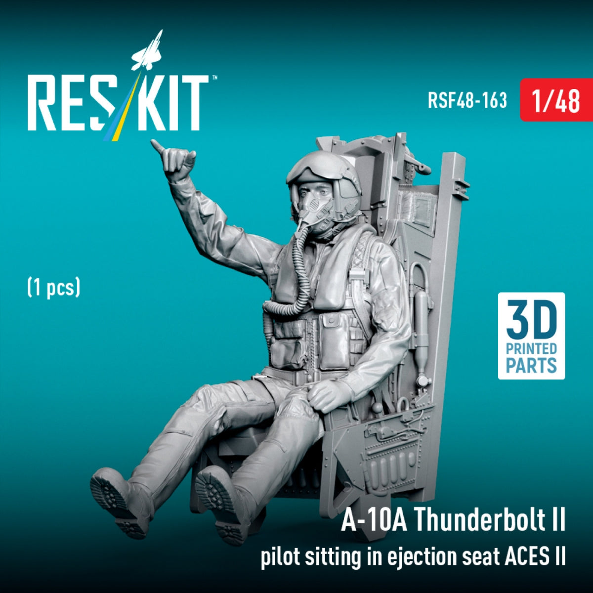 RESKIT RSF48-0163 A-10A Thunderbolt II pilot sitting in ejection seat ACES II (1 pcs) (3D Printed) 1/48