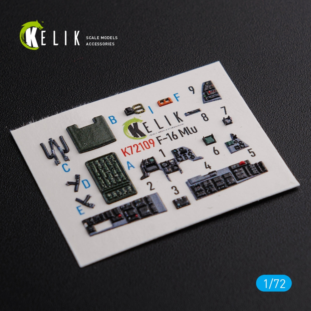 KELIK K72109 F-16 MLU interior 3D decals for Revell kit 1/72