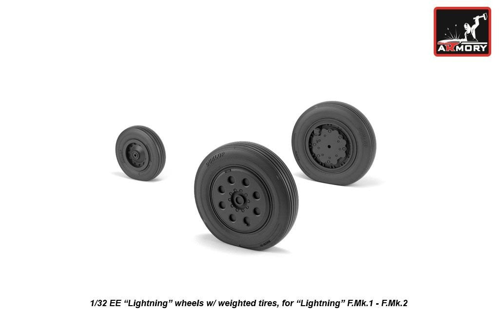 Armory Models AW32401 EE Lightning wheels w/ weighted tires, early 1/32 – immagine 3