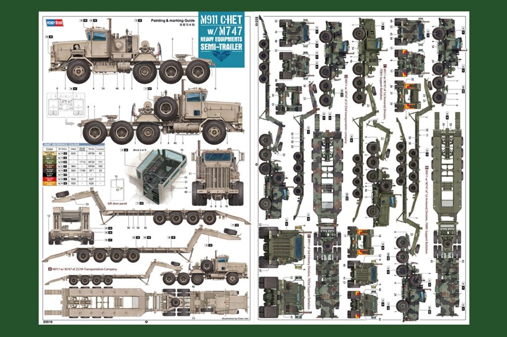 Hobby Boss 85519 M911 C-HET avec semi-remorque pour engins lourds m747 (1/35)  – image 6