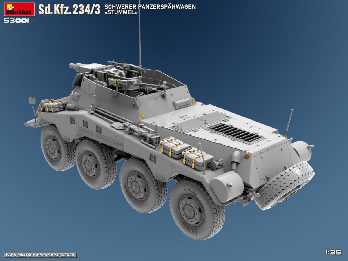 MiniArt 53001 Sd.Kfz.234/3 SCHWERER PANZERSPAHWAGEN STUMMEL 1/35 – Bild 5