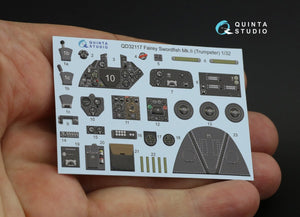 Quinta Studio QD32117 Fairey Swordfish Mk.II 3D-Printed &amp;amp; coloured Interior on decal paper (Trumpeter) 1/32 – imagen 3