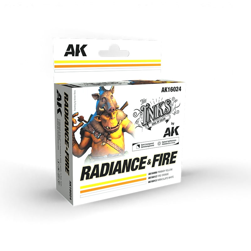 AK Interactive AK16024 RADIANCE &amp;amp; FIRE – INK SET 3x30ml