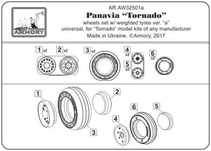 Armory Models AW32501a Panavia Tornado wheels, w/ tyres type “a” (DL) 1/32 – Bild 6