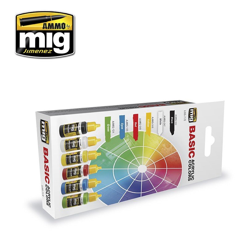 AMMO of Mig Jimenez 7178 BASIC ACRYLIC COLORS 6x17ml – Bild 2