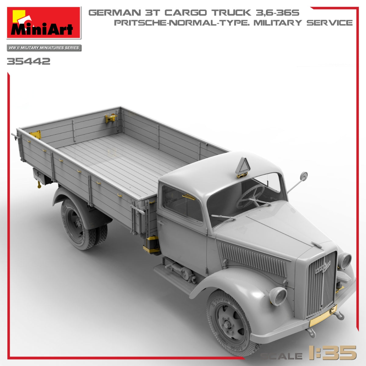 Miniart 35442 GERMAN 3T CARGO TRUCK 3,6-36S. PRITSCHE-NORMAL-TYPE. MILITARY SERVICE 1/35 – immagine 9