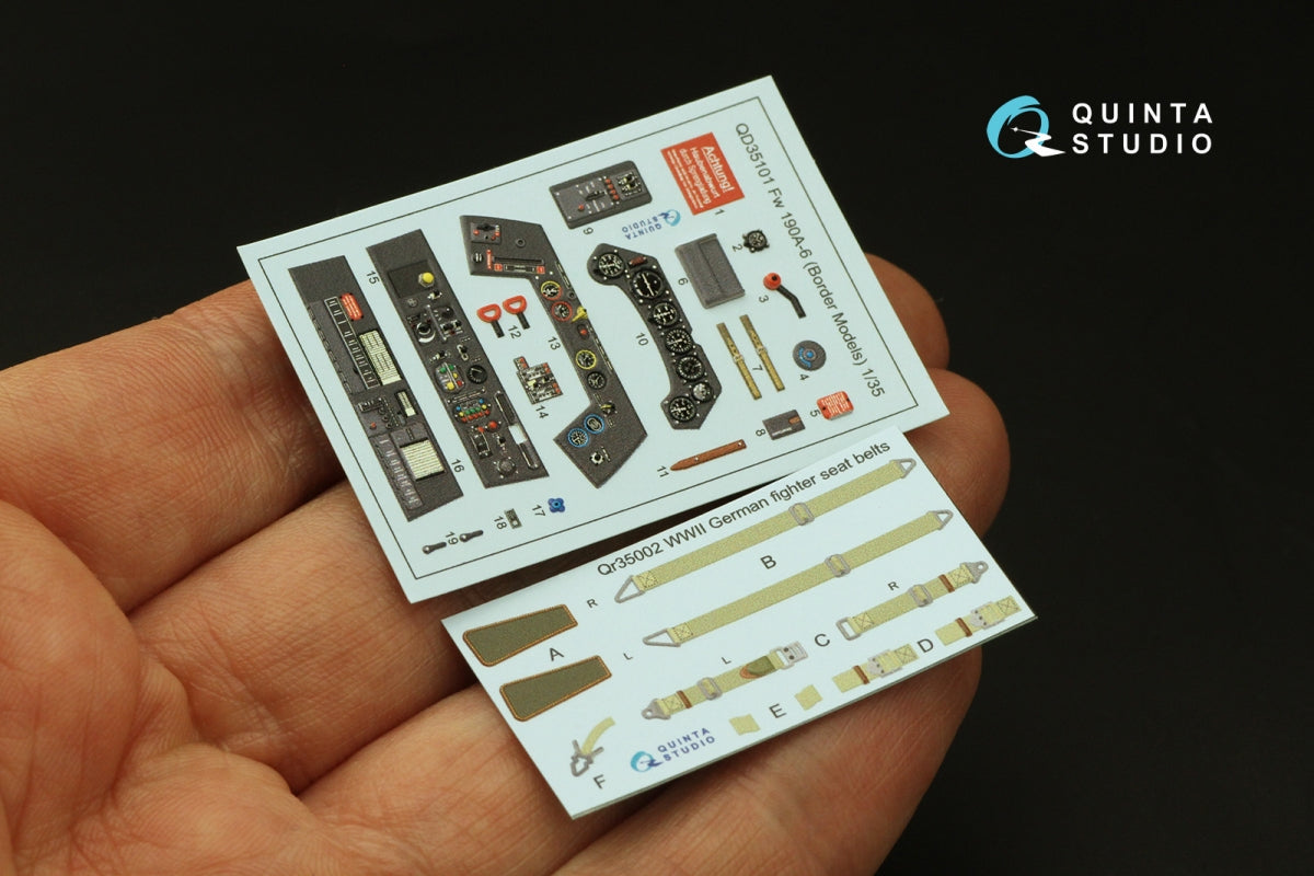 Quinta Studio QD35101 FW 190A-6 3D-Printed &amp;amp; coloured Interior on decal paper (Border Model) 1/35 – immagine 6