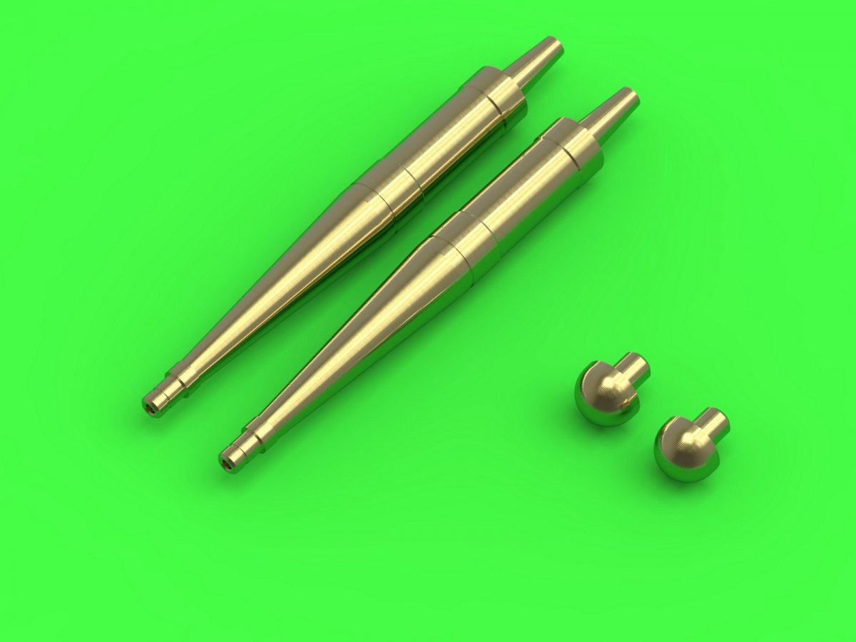Master AM-72-116 Spitfire Mk.VIII/IXc - 20mm Hispano cannon barrels in shrouds (fits Eduard model) (1/72)