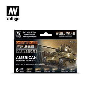 Vallejo 70203 WWII American Armour &amp;amp; Infantry 6x17ml