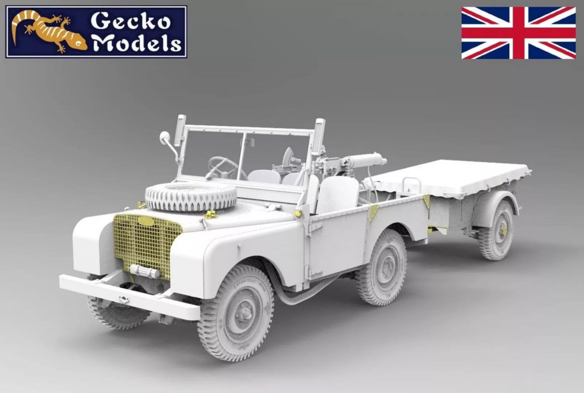 Gecko Models 35GM0076 Korean War British FV18001 Mk. 1 80in 4x4 Utility Vehicle (Early Production) w/10-cwt Bantam Trailer 1/35 – image 2