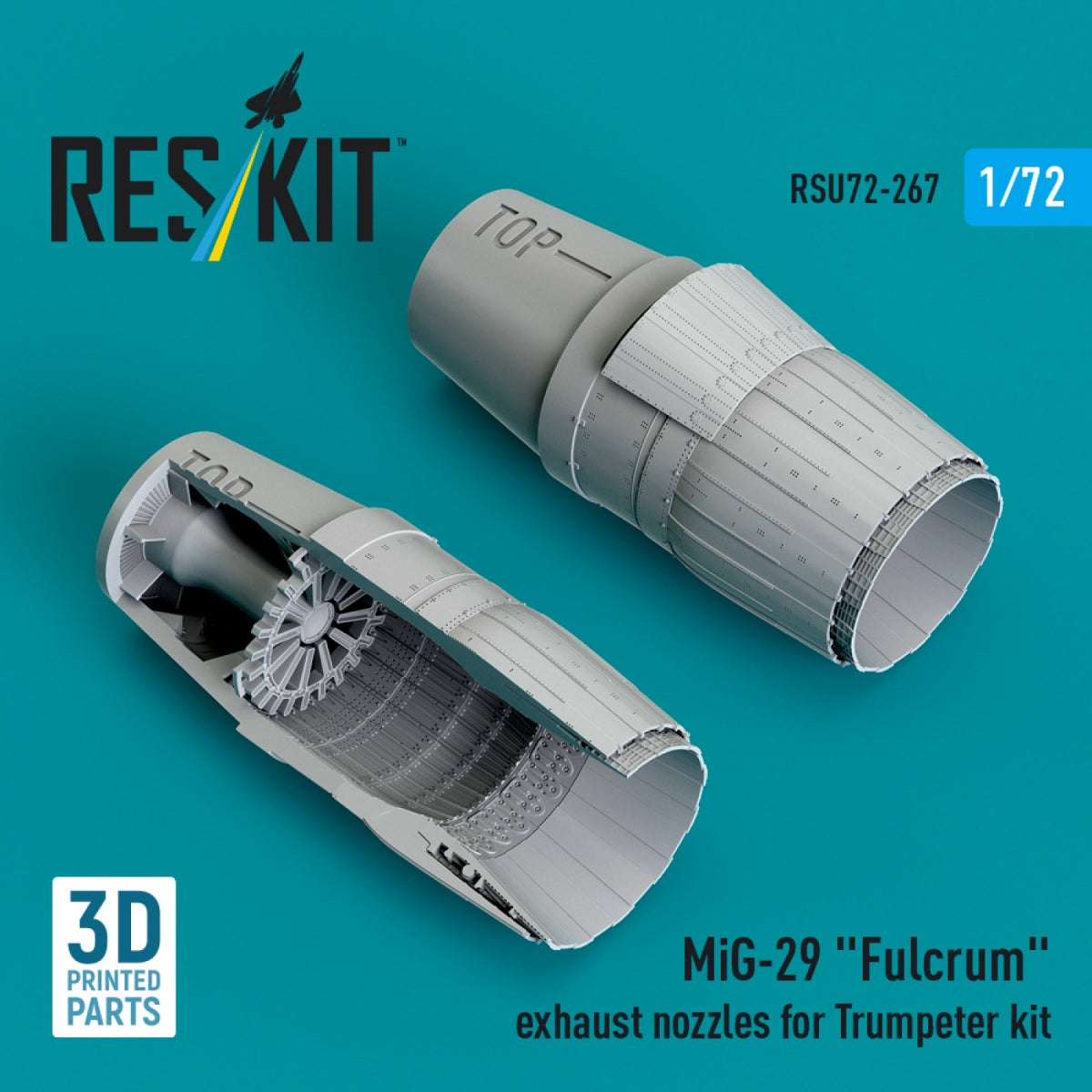 RESKIT RSU72-0267 Tuyères d'échappement MiG-29 « Fulcrum » pour maquette Trumpeter (impression 3D) 1/72