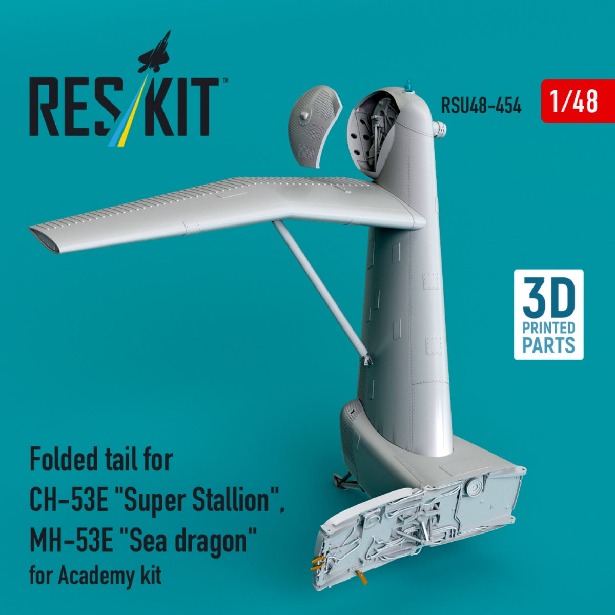 RESKIT RSU48-0454 Folded tail for CH-53E "Super Stallion", MH-53E "Sea dragon" for Academy kit (3D printed) 1/48