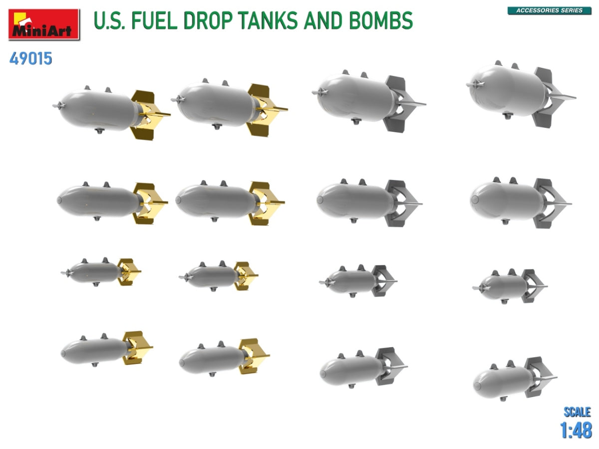 MiniArt 49015 US FUEL DROP TANKS AND BOMBS 1/48 – image 5