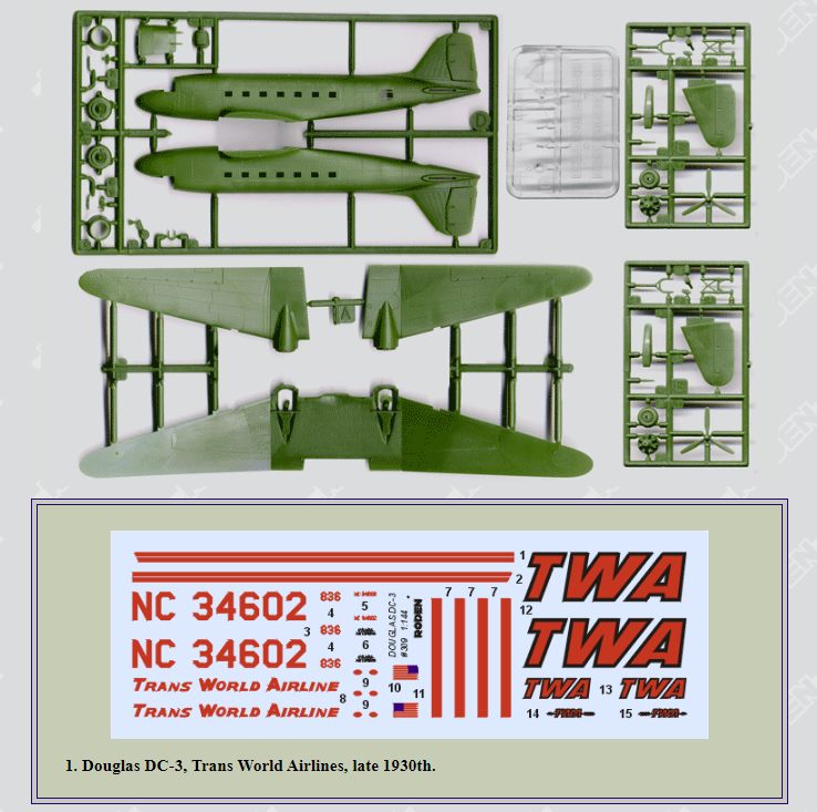 Roden 309 Douglas DC-3 Trans World Airlines 1/144  – image 2