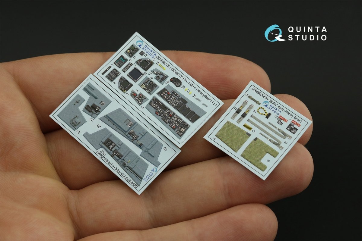 Quinta Studio QD48278 F/A-18А++ 3D-Printed &amp;amp; coloured Interior on decal paper (HobbyBoss) 1/48 – zdjęcie 3