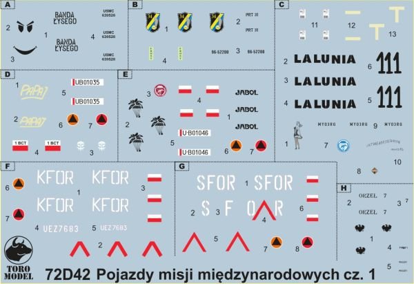 Véhicules de l&amp;#39;armée polonaise ToRo Model 72D42 en missions à l&amp;#39;étranger - vol.1 1/72