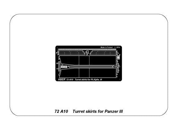Aber 72A10 Osłony wieży do PzKpfw III / Turret skirts for PzKpfw III 1/72 – Bild 6