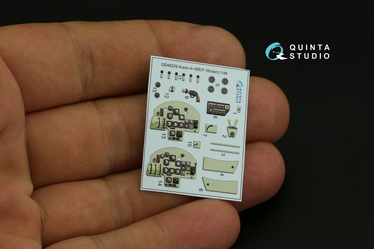 Quinta Studio QD48209 Arado Ar 68 E/F 3D-Printed &amp;amp; coloured Interior on decal paper (Roden) 1/48 – immagine 2