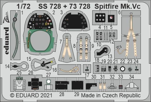 Eduard 73728 Spitfire Mk. Vc pour AIRFIX 1/72