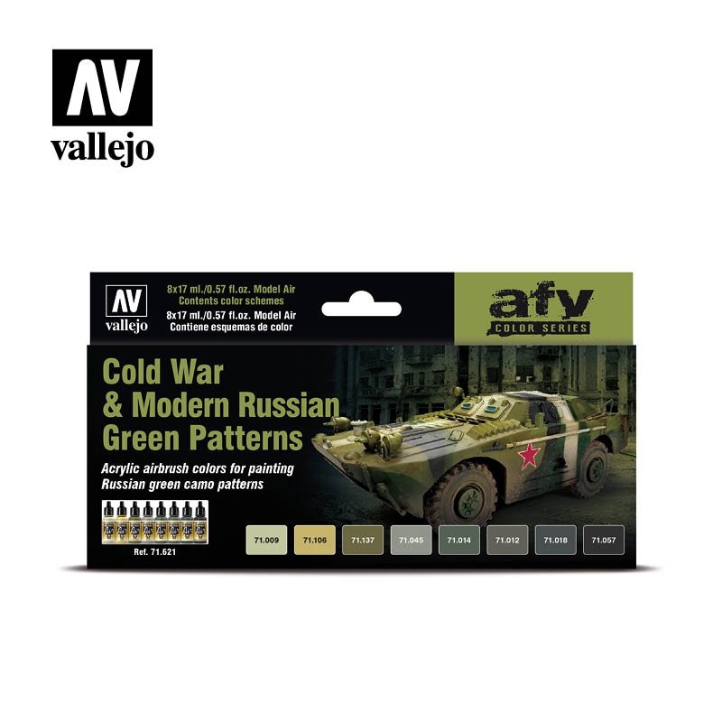 Vallejo 71621 Cold War &amp;amp; Modern Russian Green Patterns 8x17ml
