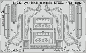 Eduard 33222 Lynx Mk.8 seatbelts STEEL REVELL 1/32 – immagine 2