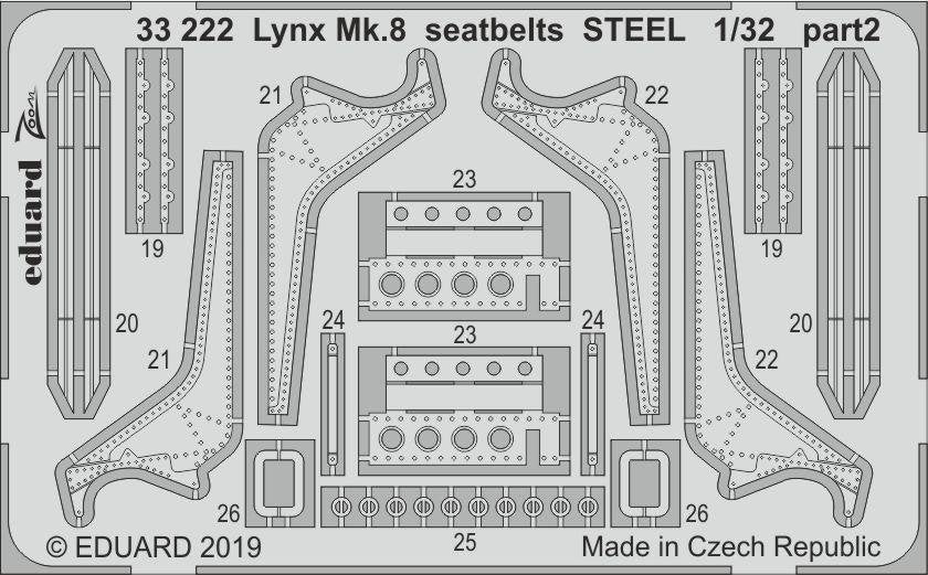 Eduard 33222 Lynx Mk.8 seatbelts STEEL REVELL 1/32 – immagine 2